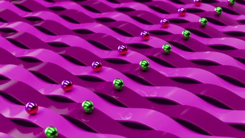 3D loop with balls and stripes Stock Footage 260122758