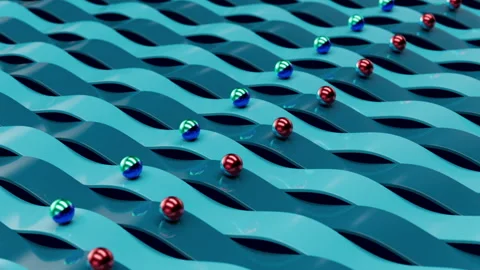 3D loop with balls and stripes Stock Footage 260122761