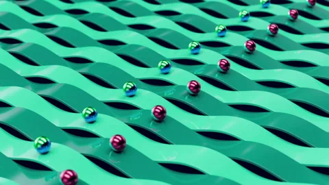 3D loop with balls and stripes Stock Footage 260122937