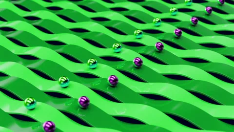 3D loop with balls and stripes Stock Footage 260123096