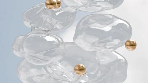 3D loop satisfying falling Balls on Clouds Stock Footage 300203207