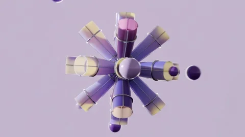 3D loop satisfying spheres and tubes animation Stock Footage 300205298