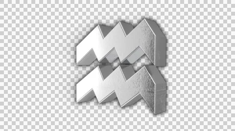 3D Loop Silver Zodiac Aquarius 库存影片 49998620
