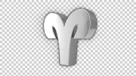 3D Loop Silver Zodiac Aries 库存影片 49998925