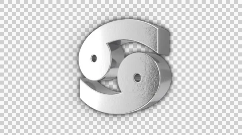 3D Loop Silver Zodiac Cancer 库存影片 49999443