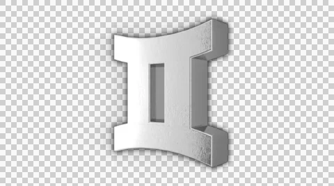 3D Loop Silver Zodiac Gemini Video stock 49999843