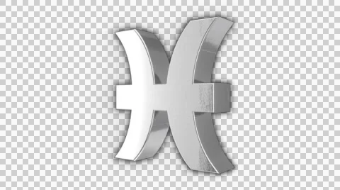 3D Loop Silver Zodiac Pisces 库存影片 50000647
