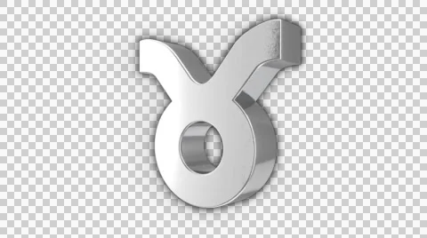 3D Loop Silver Zodiac Taurus 库存影片 50001215