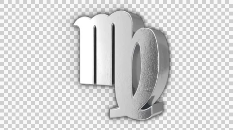 3D Loop Silver Zodiac Virgo 库存影片 50001433