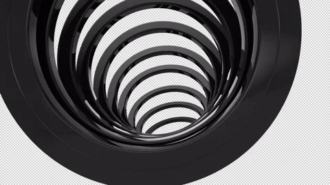 3D Loopable Black Circles Background With Alpha channel Stock Footage 245312112