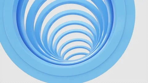 3D Loopable Blue Chrome Circles Background With Alpha Channel Stock Footage 245312114