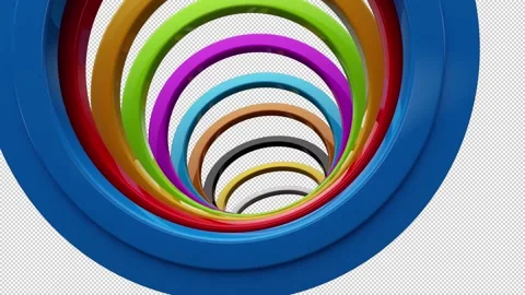 3D Loopable Colorful Circles Background With Alpha Channel Stock Footage 245312352