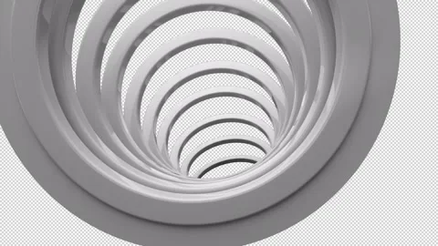 3D Loopable White Circles Background With Alpha Channel Stock Footage 245312342