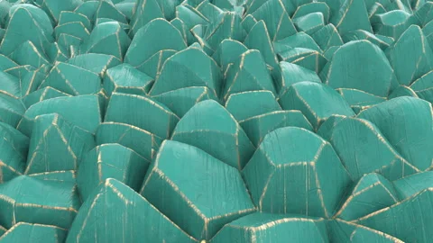 3d Looped abstract background consisting of sharp worn wooden pieces or sharp st Stock Footage 118813047