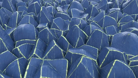 3d Looped abstract background consisting of sharp worn wooden pieces or sharp st Stock Footage 118813186