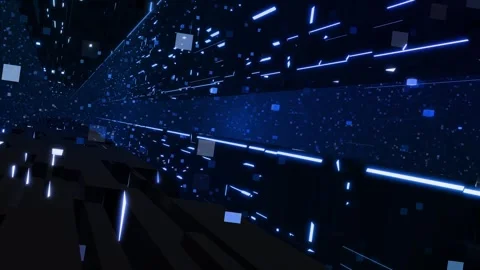 3d looped abstract background with data blocks. Information technology concept Stock Footage 348245746