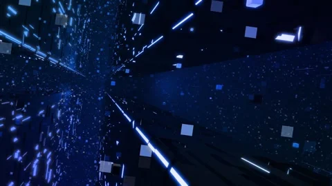 3d looped abstract background with data blocks. Information technology concept Stock Footage 348245899