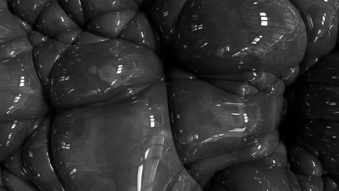 3d Looped abstract liquid background. Wavy surface with ripples. Trendy vibrant Stock Footage 129011280