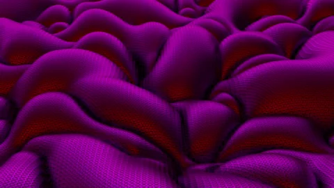 3d Looped abstract ribbed background. Wavy surface with ripples and bubbles.Tren Stock Footage 118590671