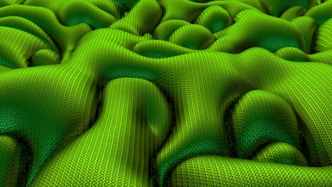 3d Looped abstract ribbed background. Wavy surface with ripples and bubbles.Tren Stock Footage 118591278