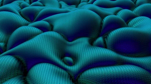 3d Looped abstract ribbed background. Wavy surface with ripples and bubbles.Tren Video stock 118591870