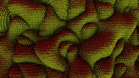 3d Looped abstract wicker background. Wavy surface with ripples and bubbles. Tre Stock Footage 116396829