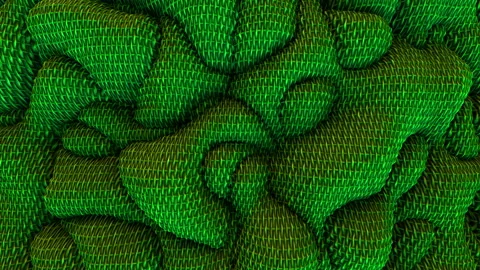 3d Looped abstract wicker background. Wavy surface with ripples and bubbles. Tre Stock Footage 116396874