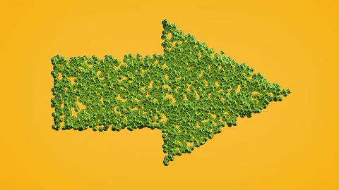 3d Looped animation of arrow pointer. Small metallic balls shapes wavy surface w Stock Footage 124863890