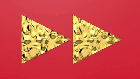 3d Looped animation of Fast Forward button in shape of triangles. Wavy surface w Stock Footage 124852475