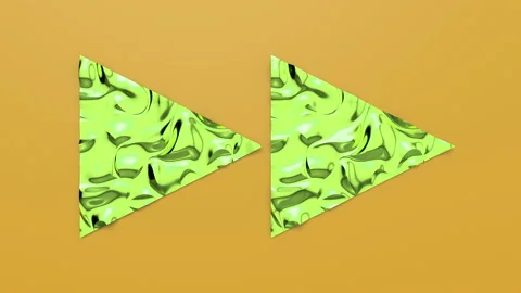 3d Looped animation of Fast Forward button in shape of triangles. Wavy surface w Stock Footage 124852665