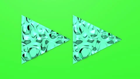 3d Looped animation of Fast Forward button in shape of triangles with green scre Stock Footage 124853132