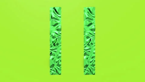 3d Looped animation of Pause button in shape of parallel lines. Wavy surface wit Stock Footage 123076762