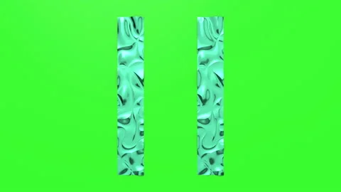 3d Looped animation of Pause button in shape of parallel lines. Wavy surface wit Stock Footage 123076795