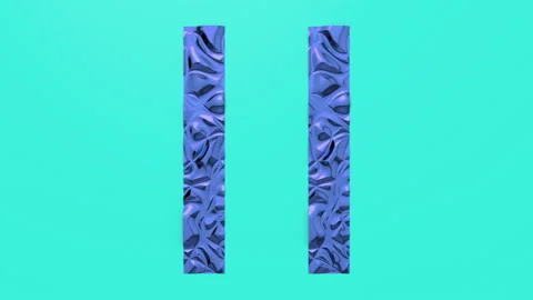 3d Looped animation of Pause button in shape of parallel lines. Wavy surface wit Stock Footage 123076840