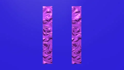 3d Looped animation of Pause button in shape of parallel lines. Wavy surface wit Stock Footage 123076870