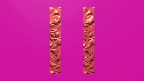 3d Looped animation of Pause button in shape of parallel lines. Wavy surface wit Stock Footage 123076900