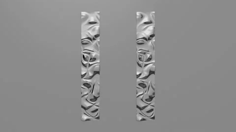 3d Looped animation of Pause button in shape of parallel lines. Wavy surface wit Stock Footage 123076964