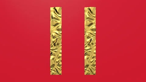 3d Looped animation of Pause button in shape of parallel lines. Wavy surface wit Stock Footage 123078752