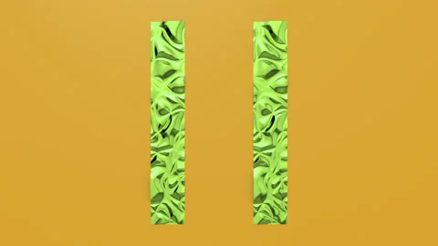 3d Looped animation of Pause button in shape of parallel lines. Wavy surface wit Stock Footage 123078947