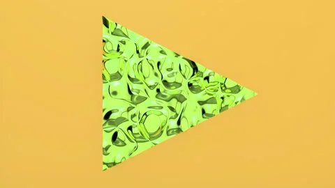 3d Looped animation of Play button in shape of triangle. Wavy surface with rippl Stock Footage 122689965