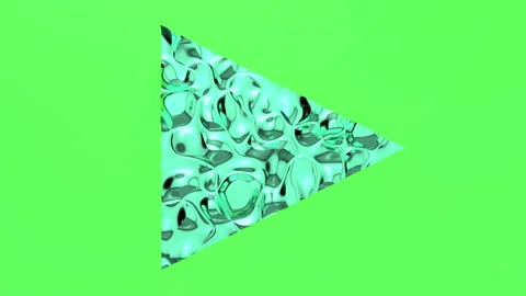 3d Looped animation of Play button in shape of triangle. Wavy surface with rippl Stock Footage 122690026
