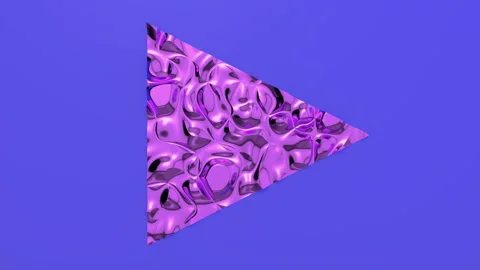 3d Looped animation of Play button in shape of triangle. Wavy surface with rippl Stock Footage 122690121