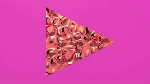 3d Looped animation of Play button in shape of triangle. Wavy surface with rippl Stock Footage 122690176