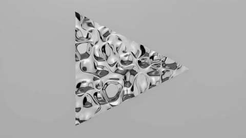 3d Looped animation of Play button in shape of triangle. Wavy surface with rippl Stock Footage 122690252