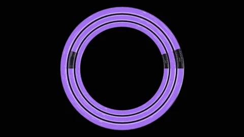 3d Looped animation of Trendy loading neon circles. Progress Icon with alpha cha Stock Footage 138212366