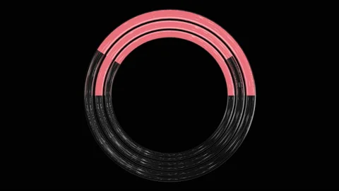 3d Looped animation of Trendy loading neon circles. Progress Icon with alpha cha Stock Footage 138213326