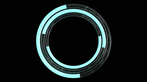 3d Looped animation of Trendy loading neon circles. Progress Icon with alpha cha Stock-Footage 145222553