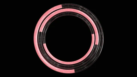 3d Looped animation of Trendy loading neon circles. Progress Icon with alpha cha Stock-Footage 145223146