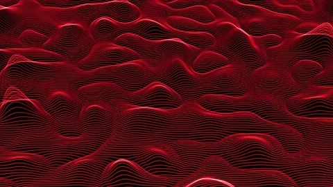 3d looped data flow concept, sci-fi topographic pattern Red background Stock Footage 276888646