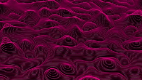 3d looped data flow concept, sci-fi topographic pattern Magenta red background Stock-Footage 276888647